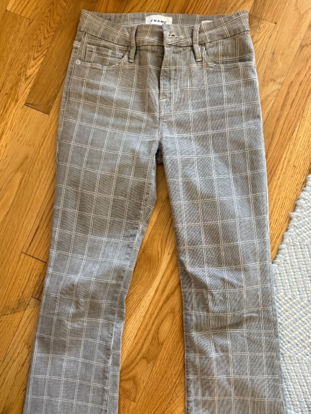 FRAME Le Crop Mini Boot Plaid Pants Size 25
